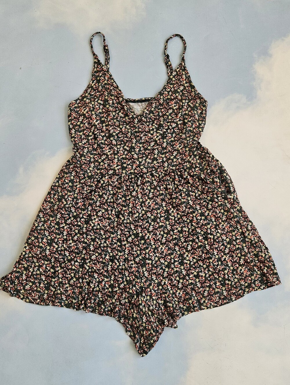 Floral V-Neck Spaghetti Strap Romper